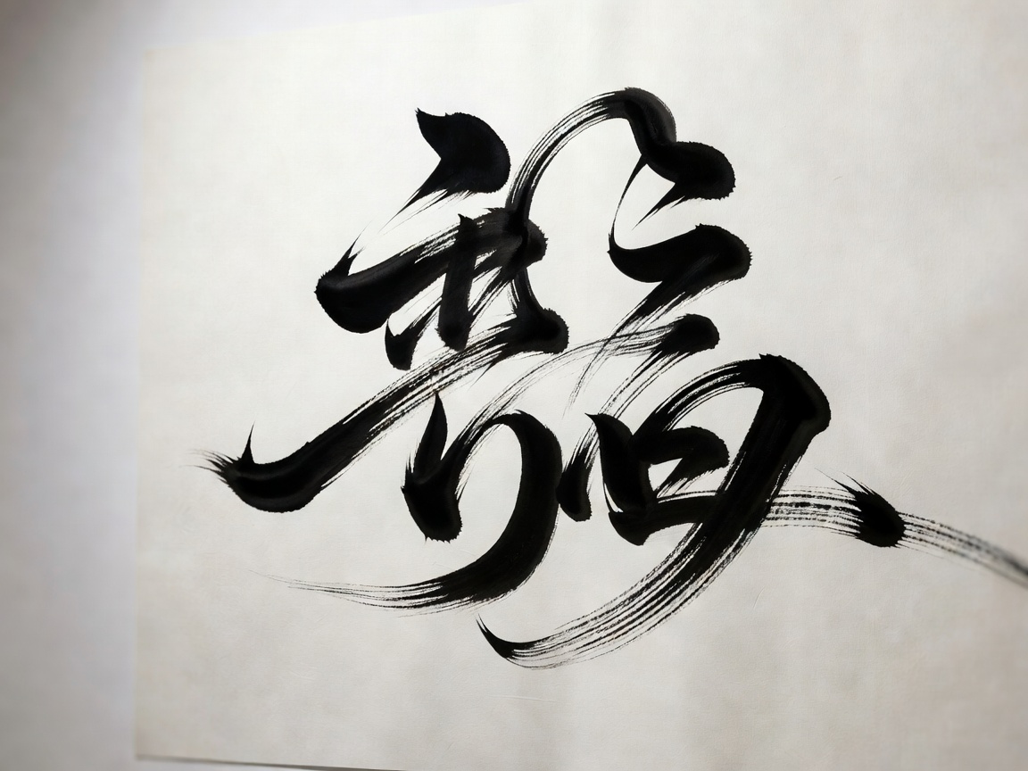 Beautiful Asian Calligraphy Art Painting Brush strokes showcasing elegant ink flow techniques