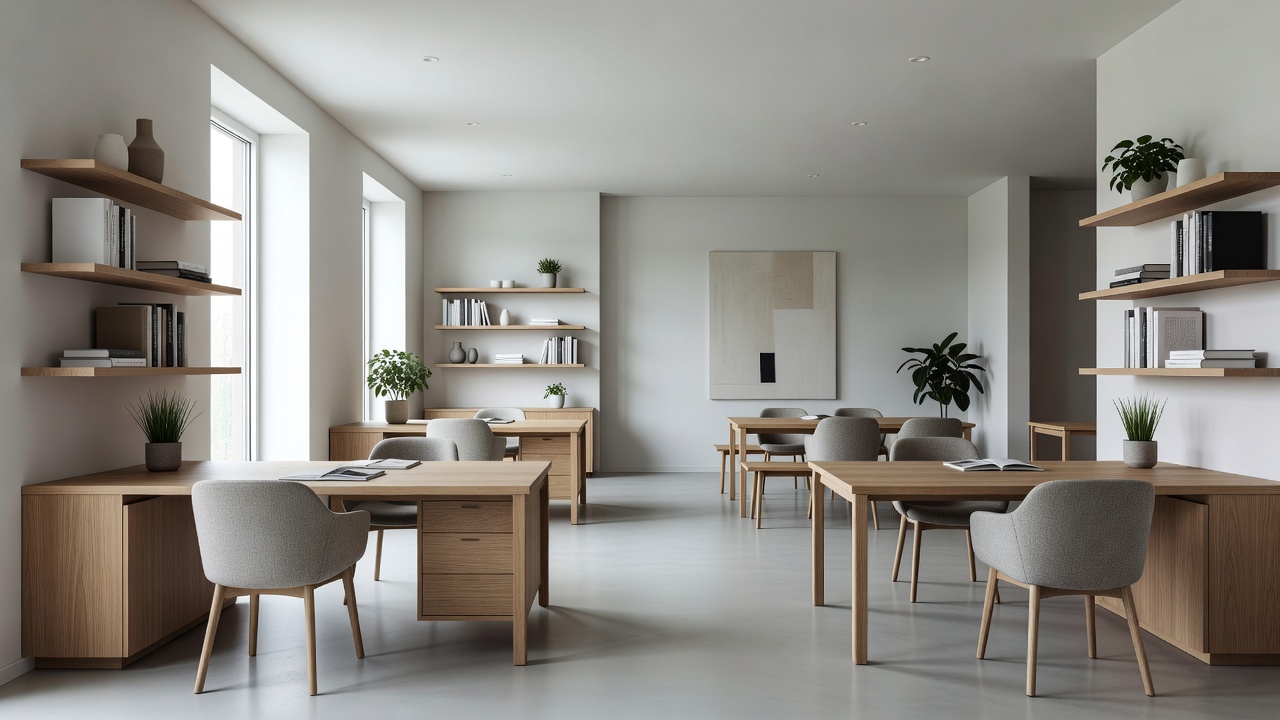 Beautiful Modern Nordic Design Studio Office in Helsinki featuring minimal wooden decor